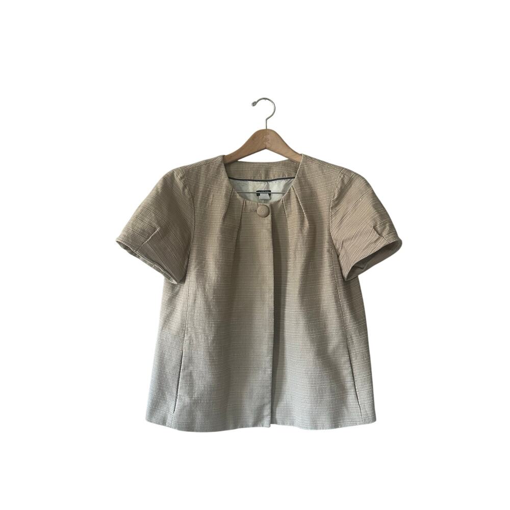 J Crew Factory Cotton Woven Short Sleeve Baby Doll Jacket Size 12